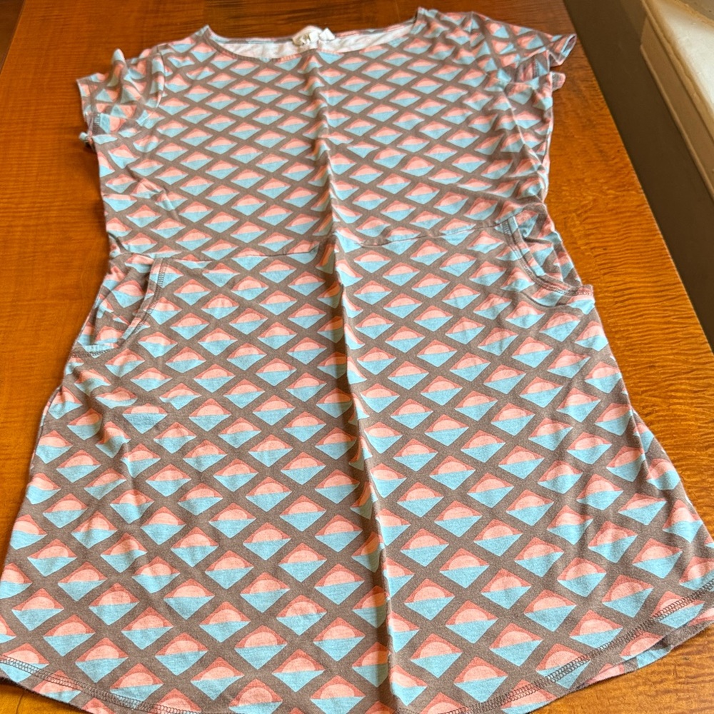 Synergy Organic Clothing Geometric Pattern Dress - Blue and Pink